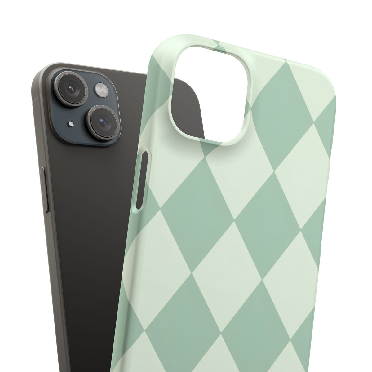 Mint Argyle Snap Phone Case