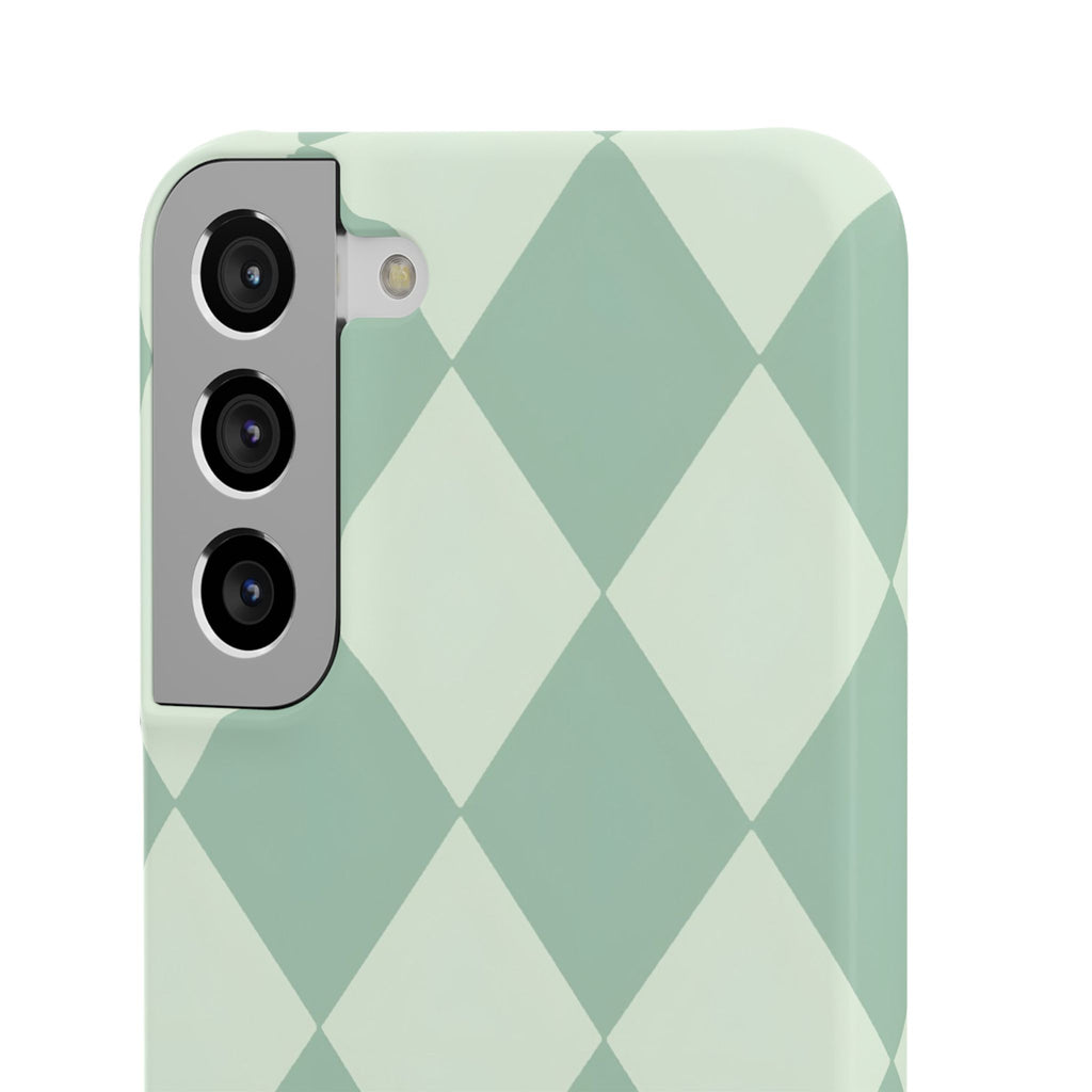 Mint Argyle Snap Phone Case