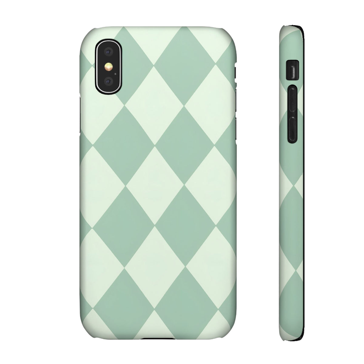 Mint Argyle Snap Phone Case
