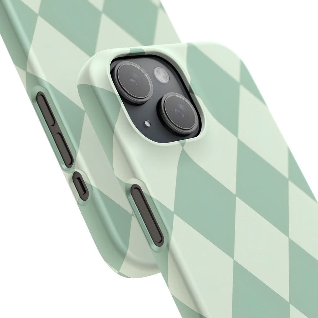 Mint Argyle Snap Phone Case