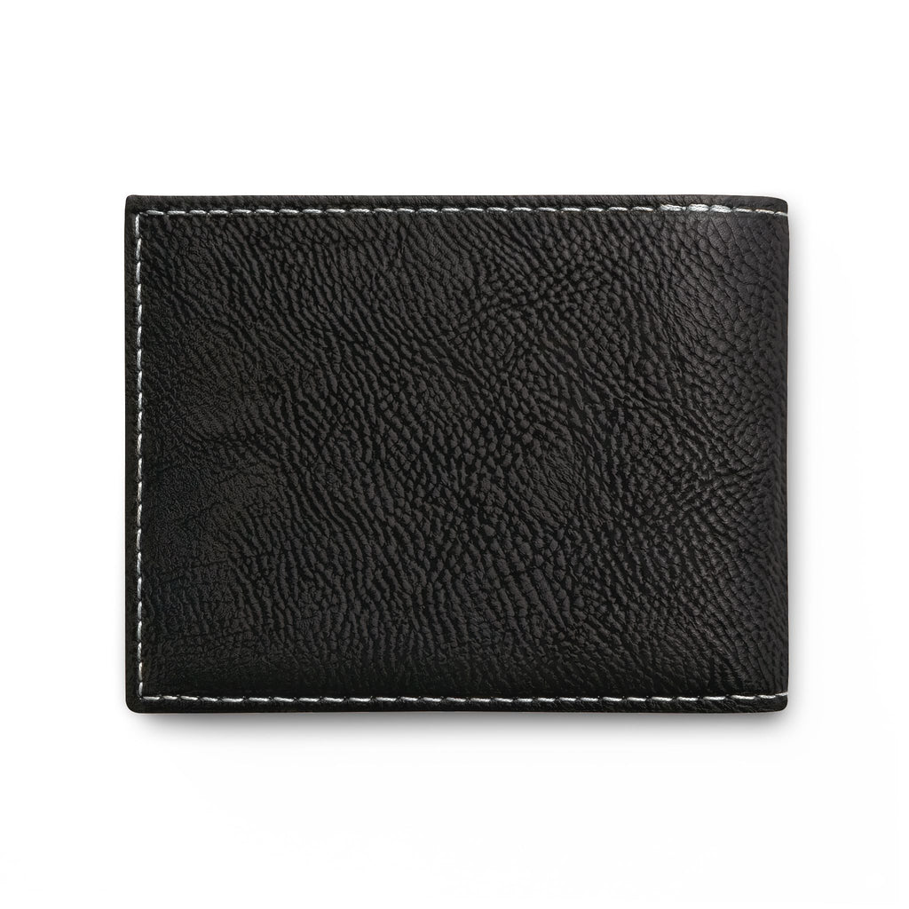 Leather Embossed Lucky Four-Leaf Clover Bi-Fold Wallet