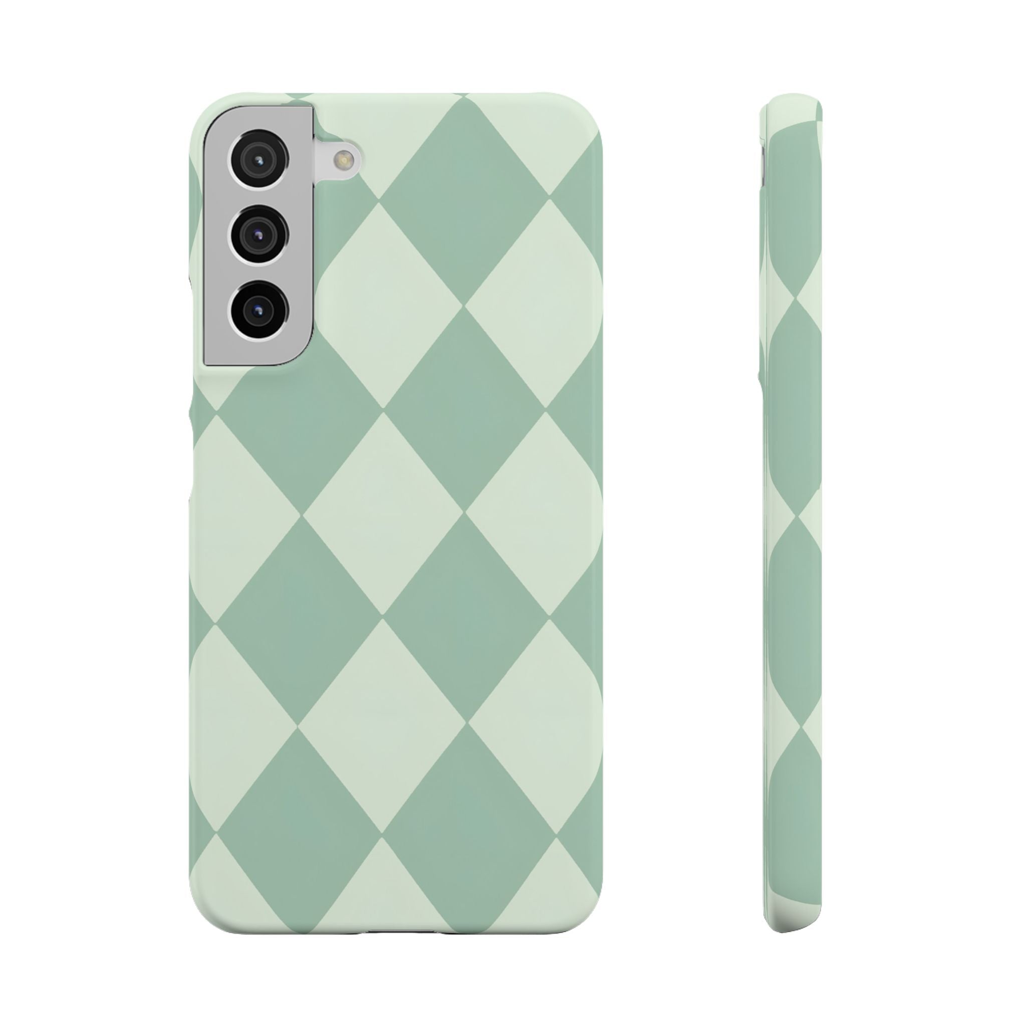 Mint Argyle Snap Phone Case