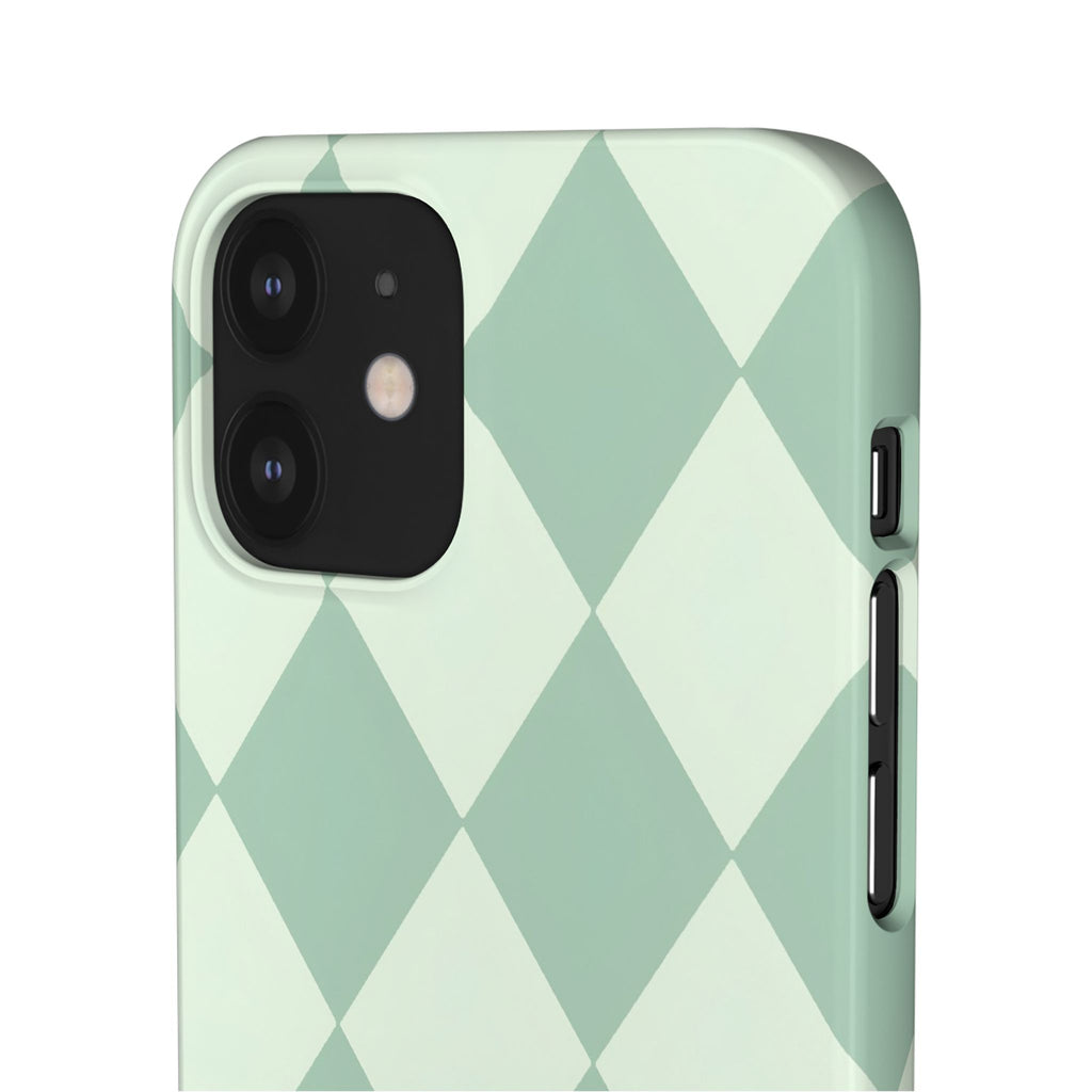 Mint Argyle Snap Phone Case