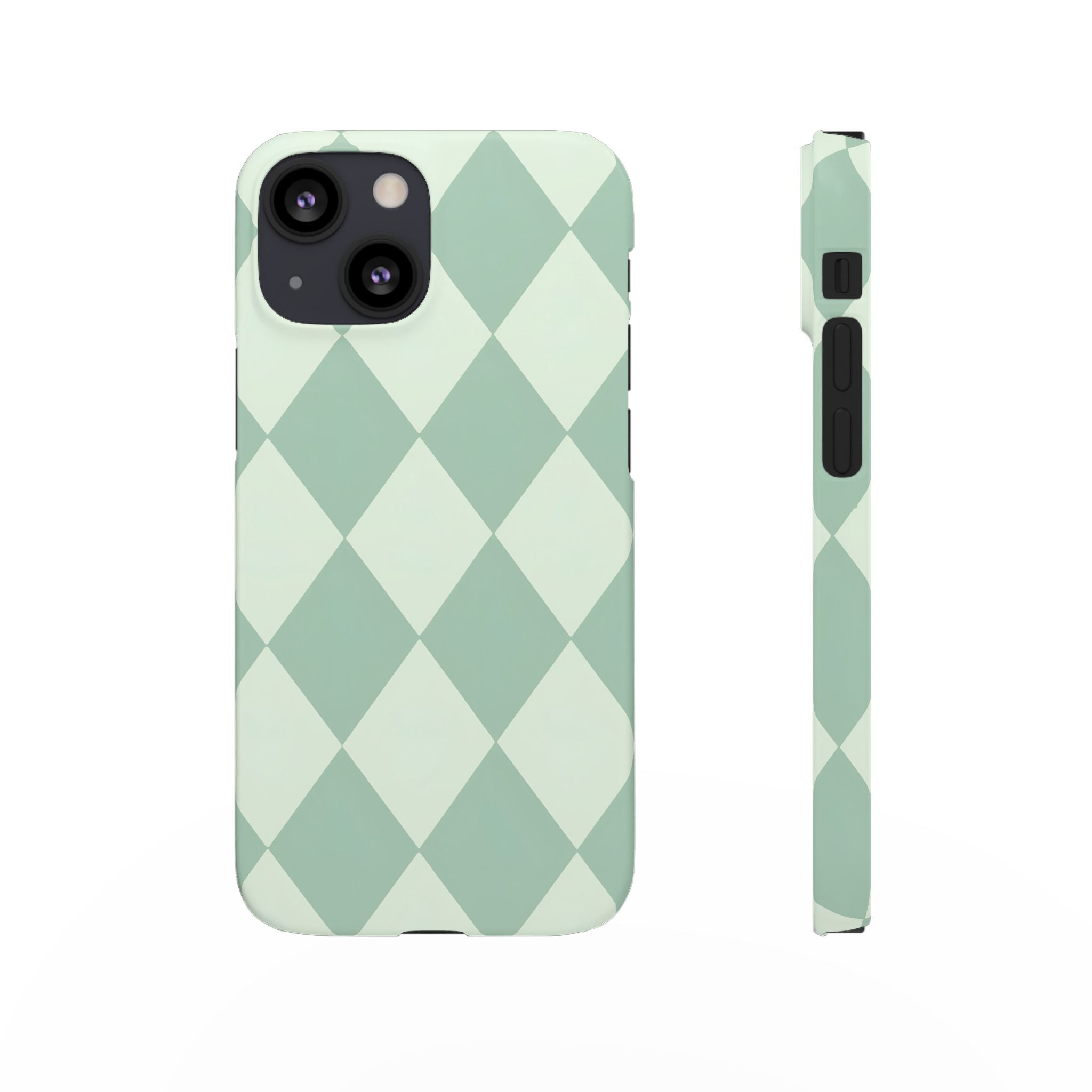 Mint Argyle Snap Phone Case