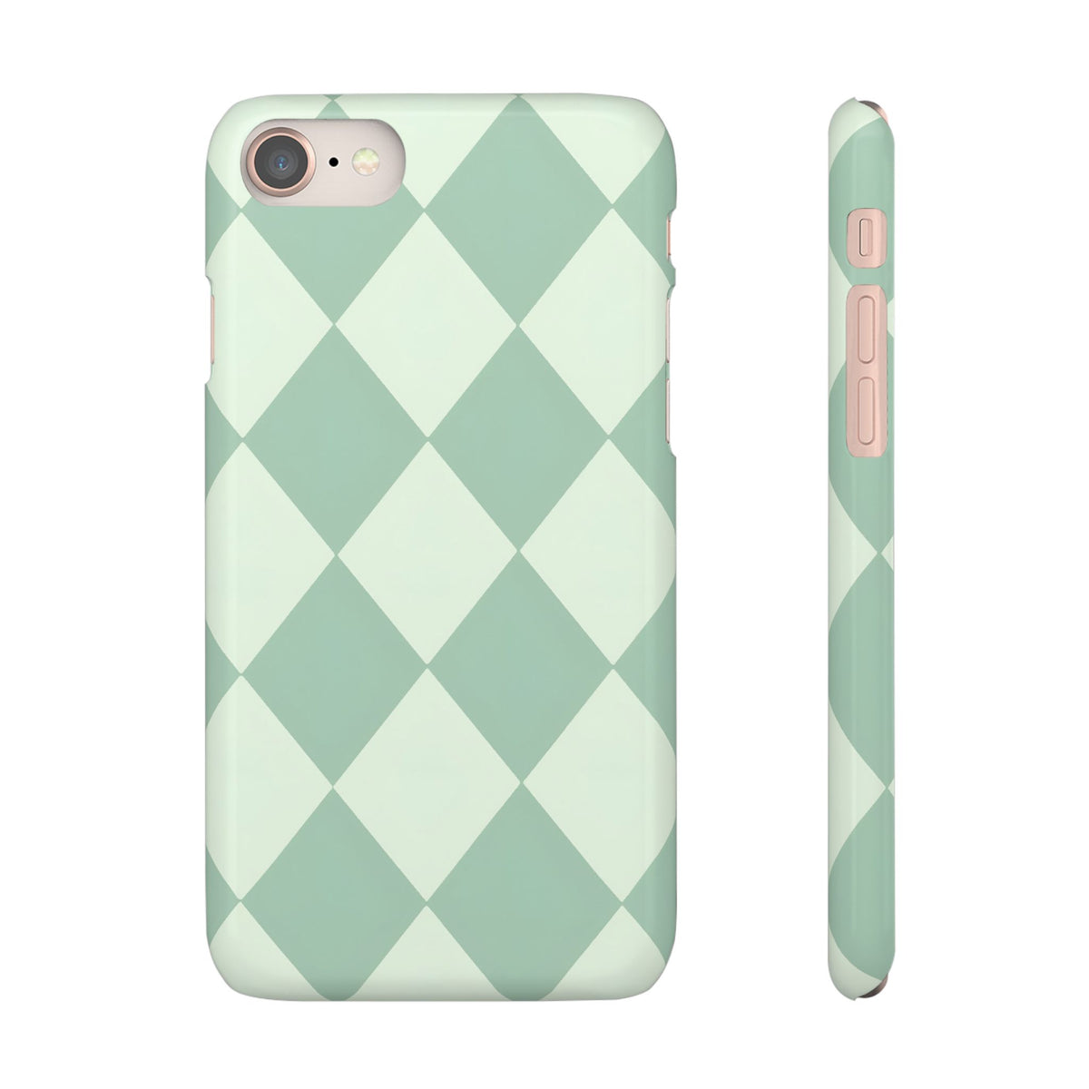 Mint Argyle Snap Phone Case