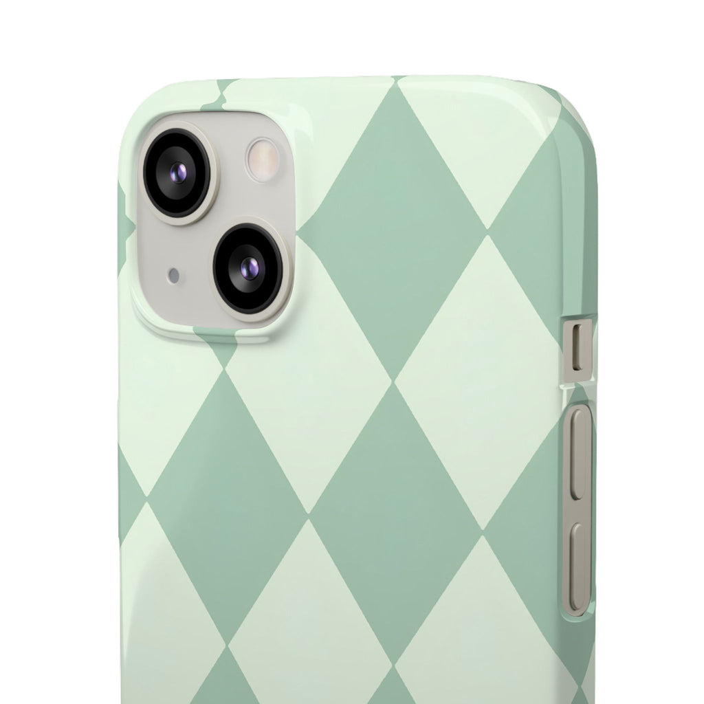 Mint Argyle Snap Phone Case