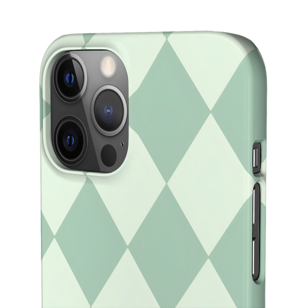 Mint Argyle Snap Phone Case