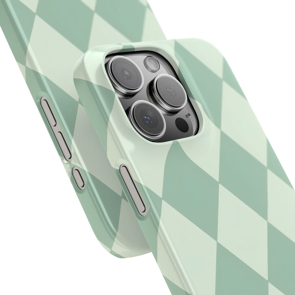 Mint Argyle Snap Phone Case