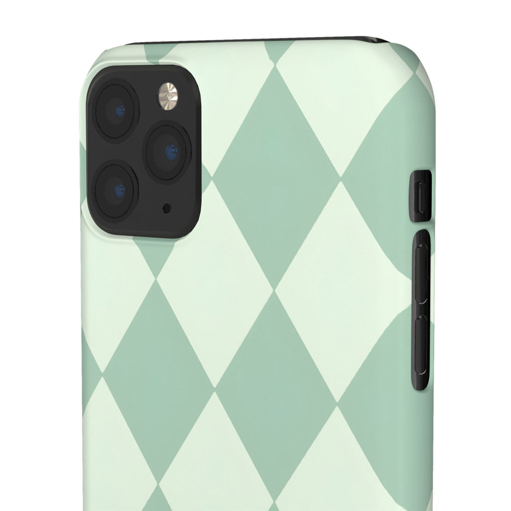 Mint Argyle Snap Phone Case