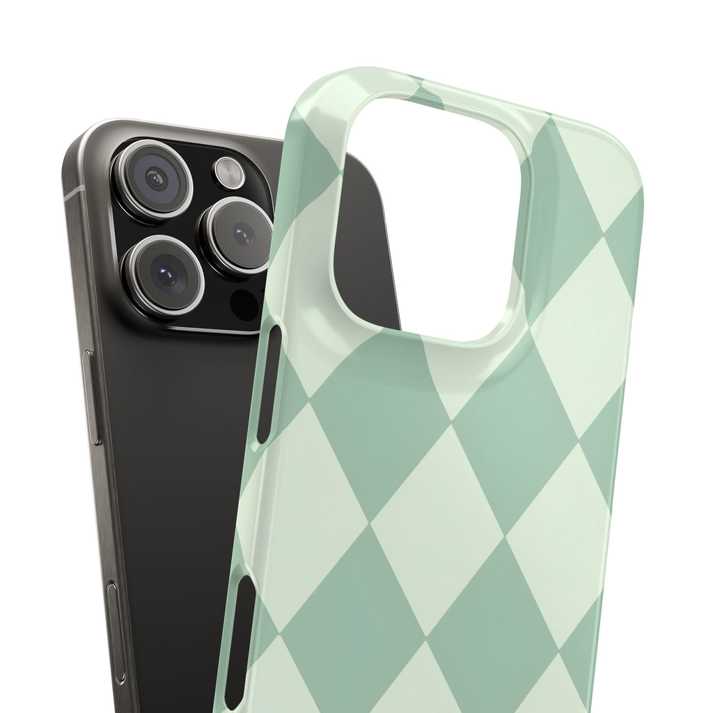 Mint Argyle Snap Phone Case