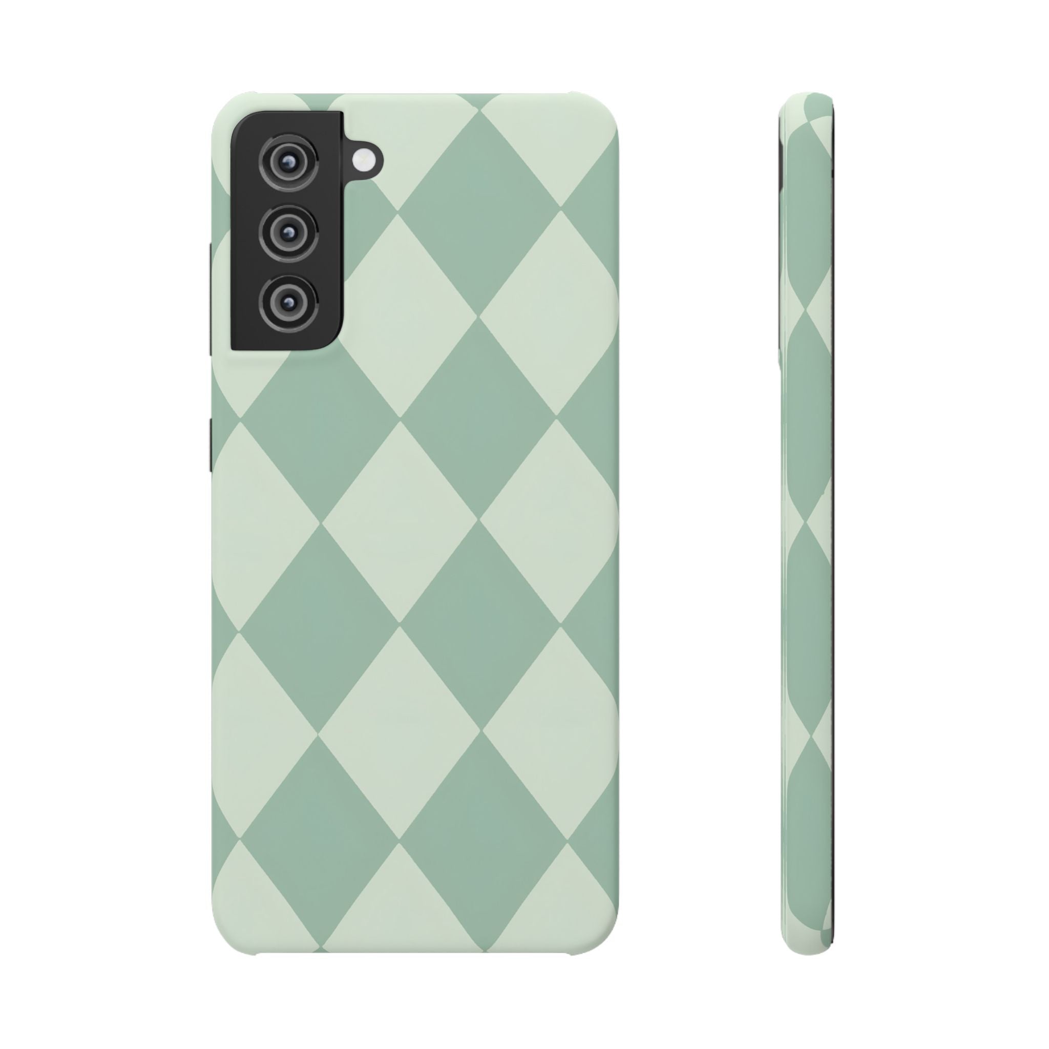 Mint Argyle Snap Phone Case