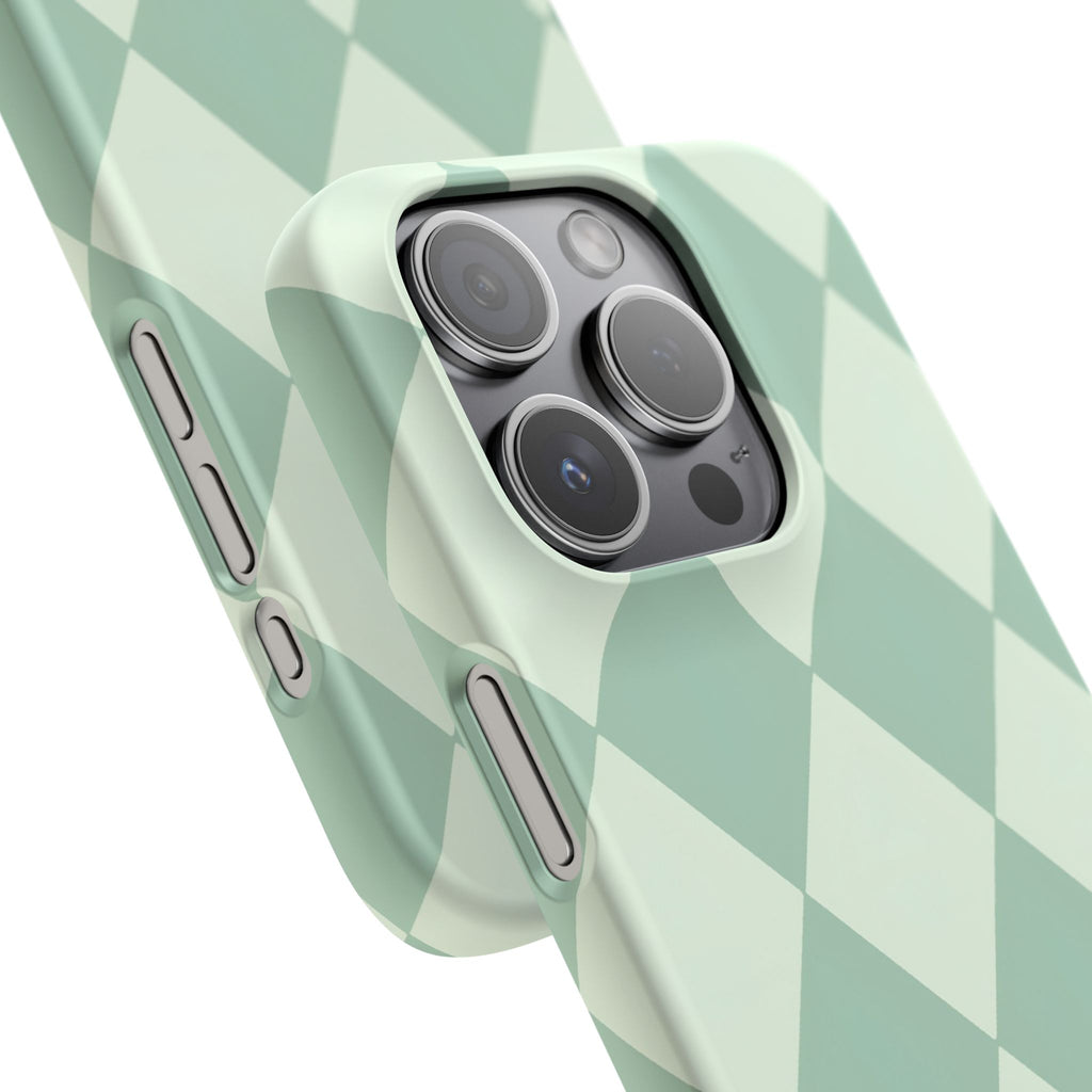 Mint Argyle Snap Phone Case
