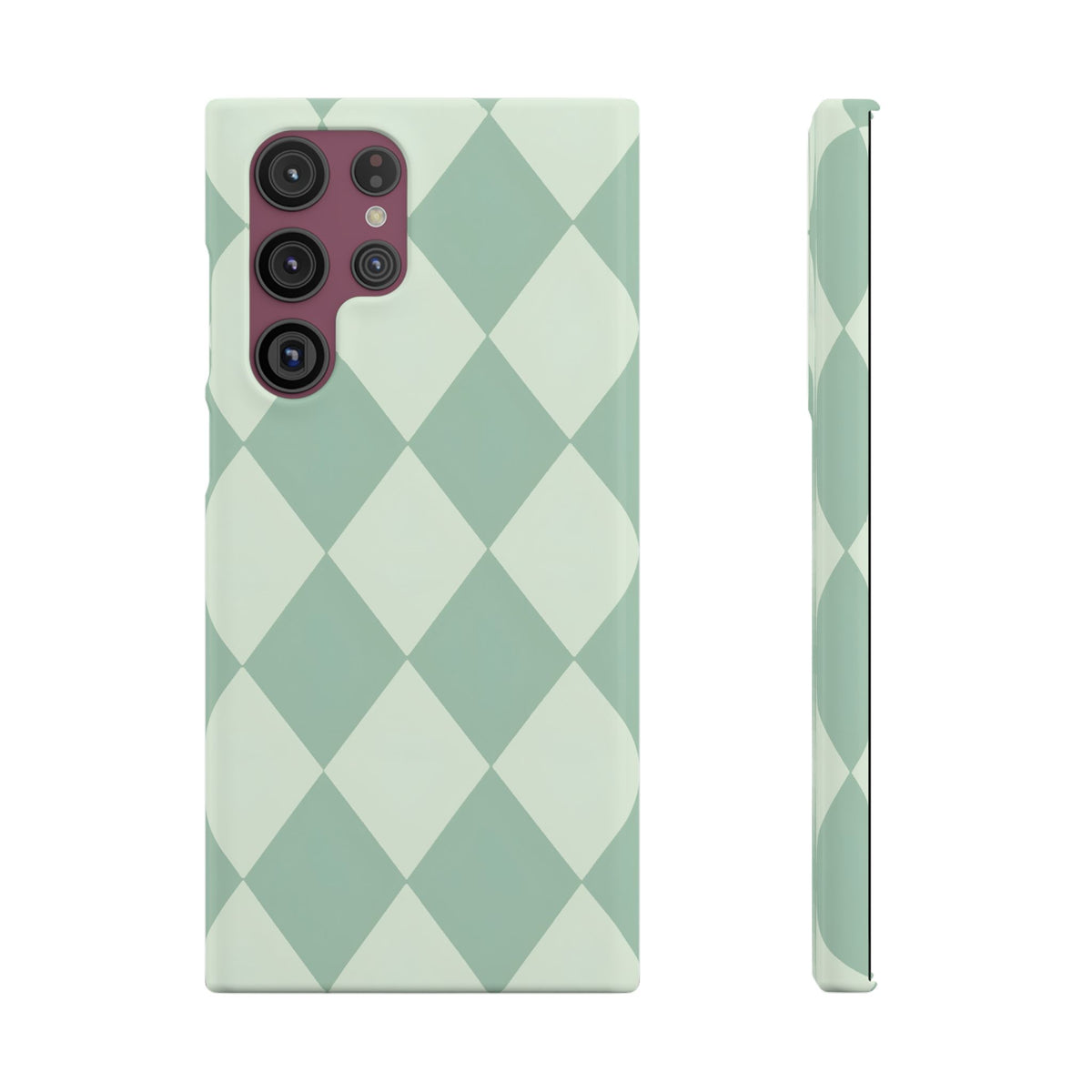 Mint Argyle Snap Phone Case