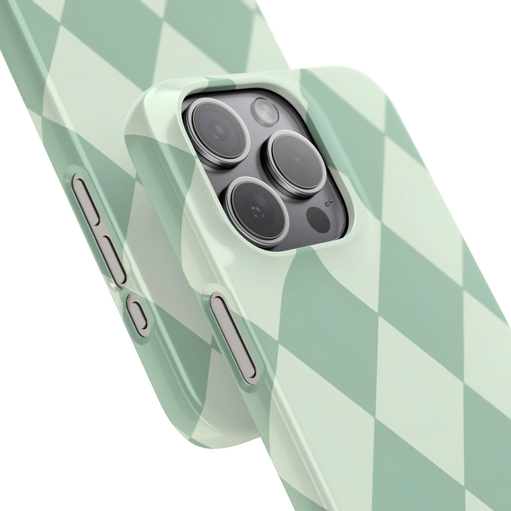 Mint Argyle Snap Phone Case