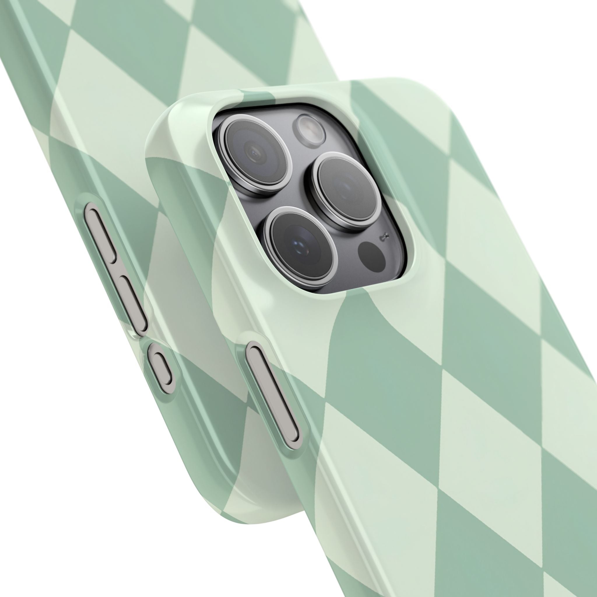 Mint Argyle Snap Phone Case