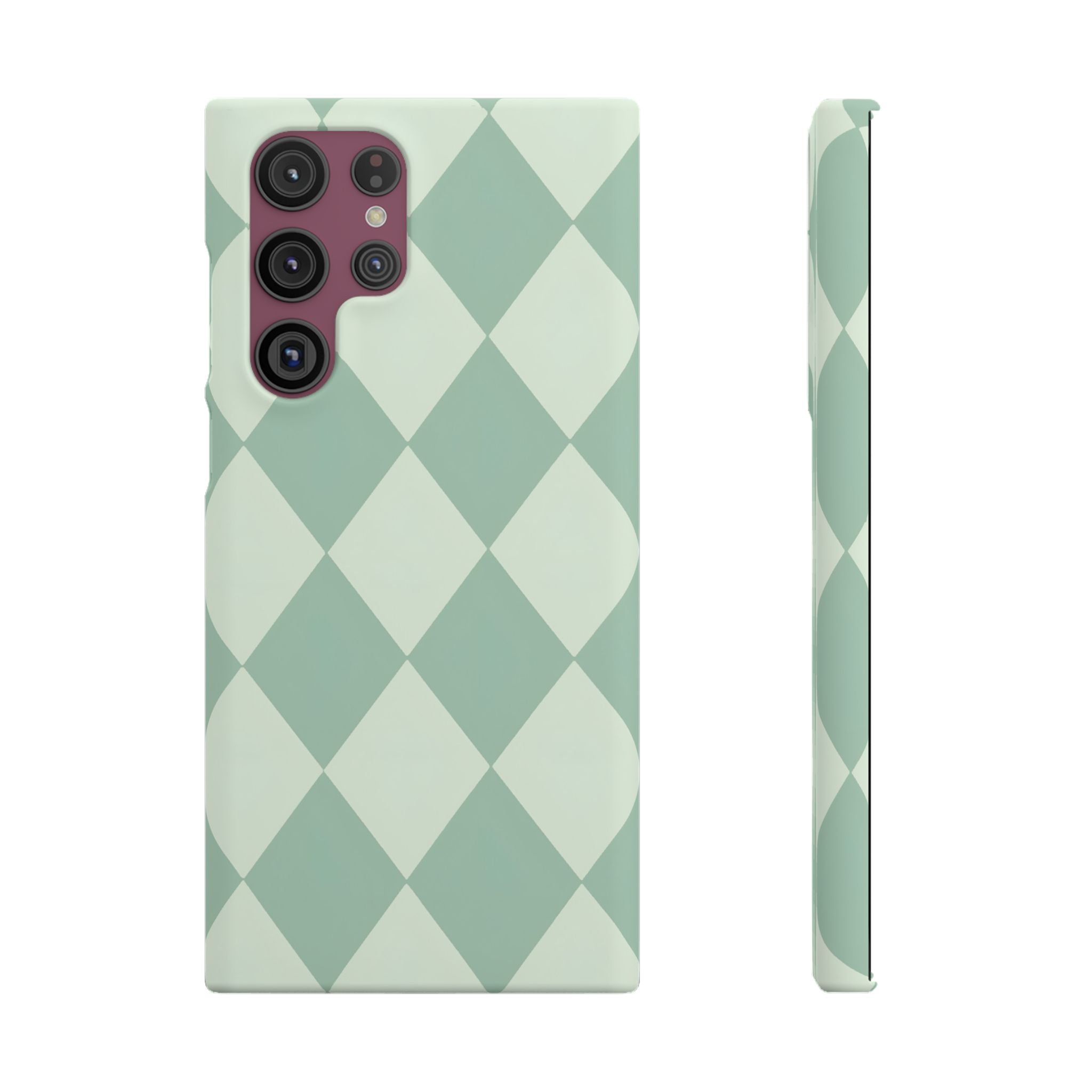 Mint Argyle Snap Phone Case