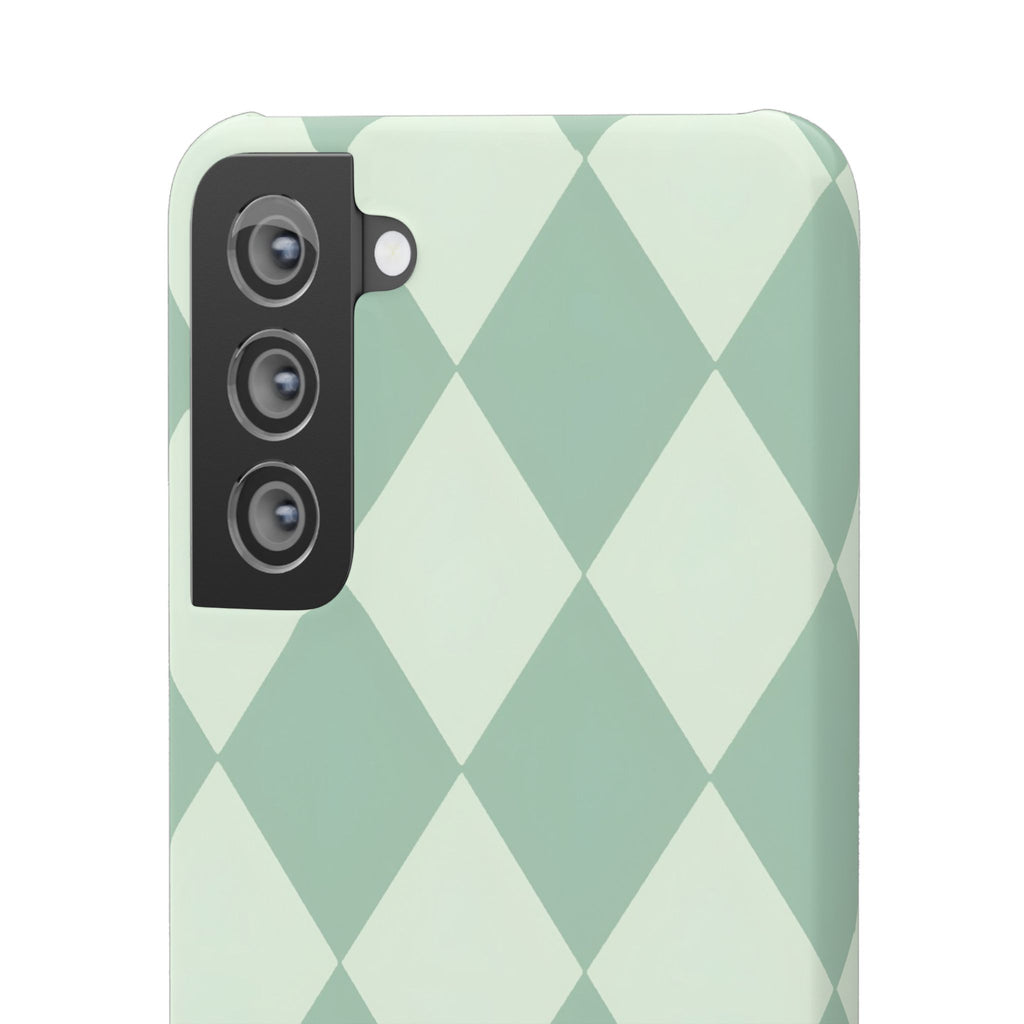 Mint Argyle Snap Phone Case
