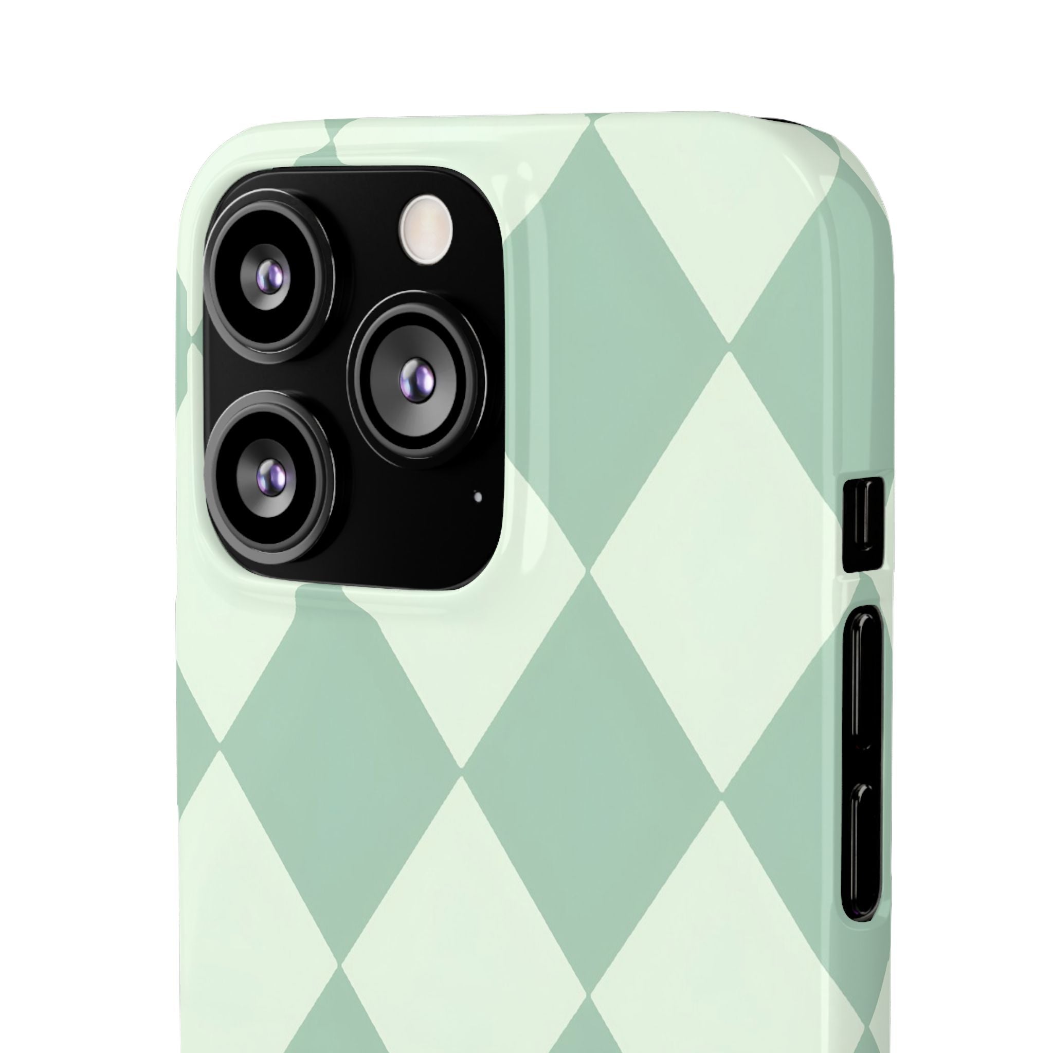 Mint Argyle Snap Phone Case