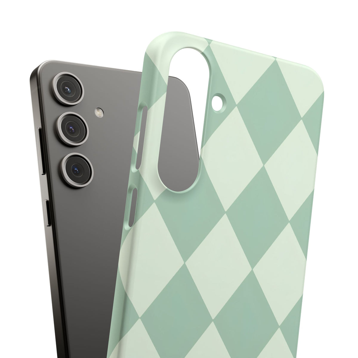 Mint Argyle Snap Phone Case