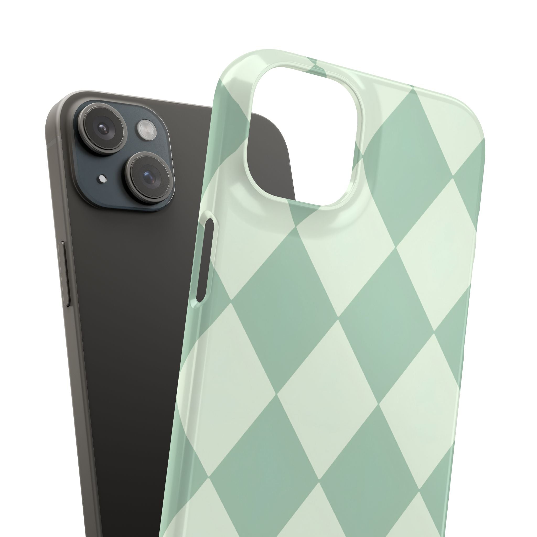 Mint Argyle Snap Phone Case