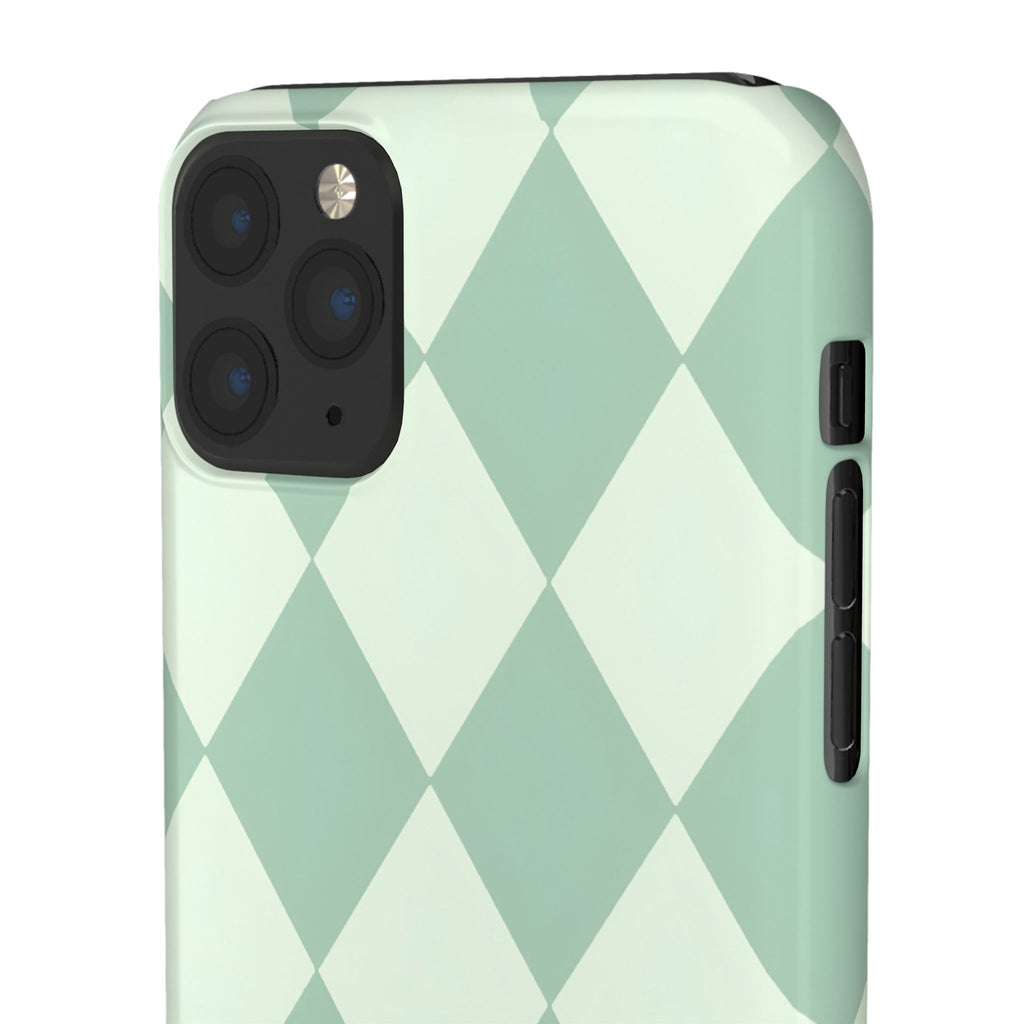 Mint Argyle Snap Phone Case
