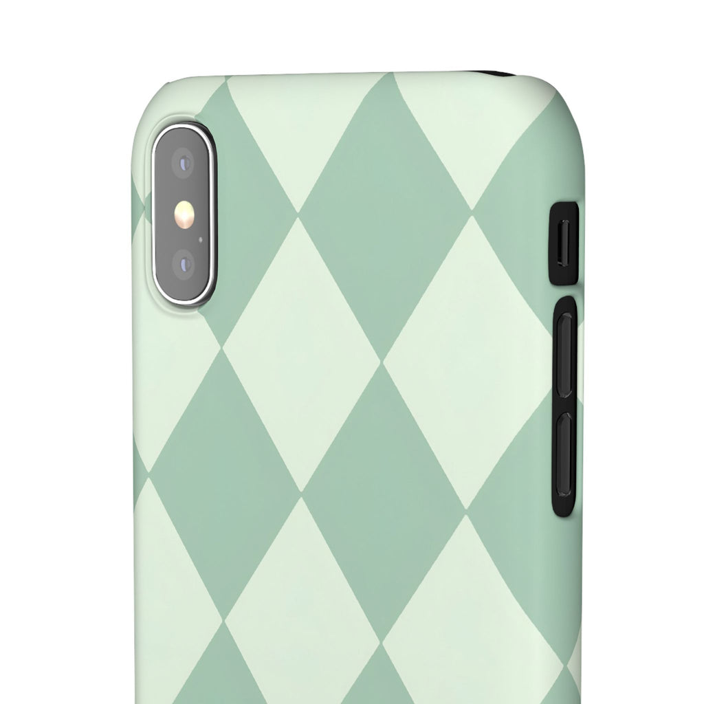 Mint Argyle Snap Phone Case