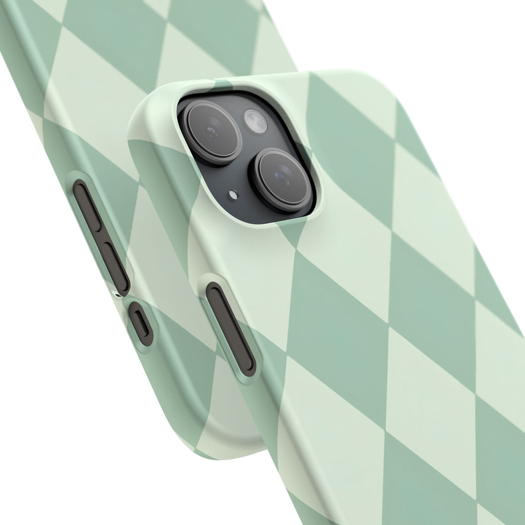 Mint Argyle Snap Phone Case