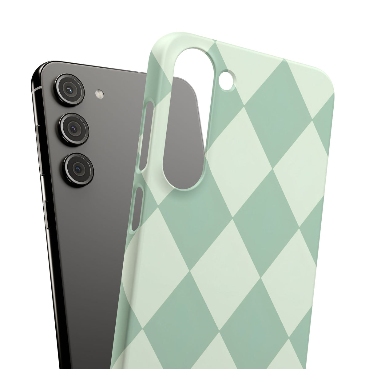 Mint Argyle Snap Phone Case