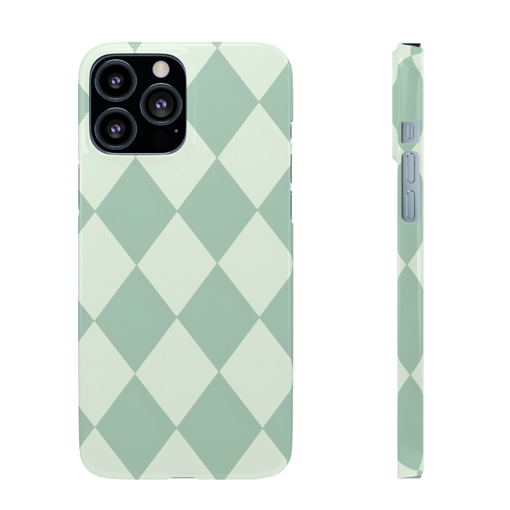 Mint Argyle Snap Phone Case
