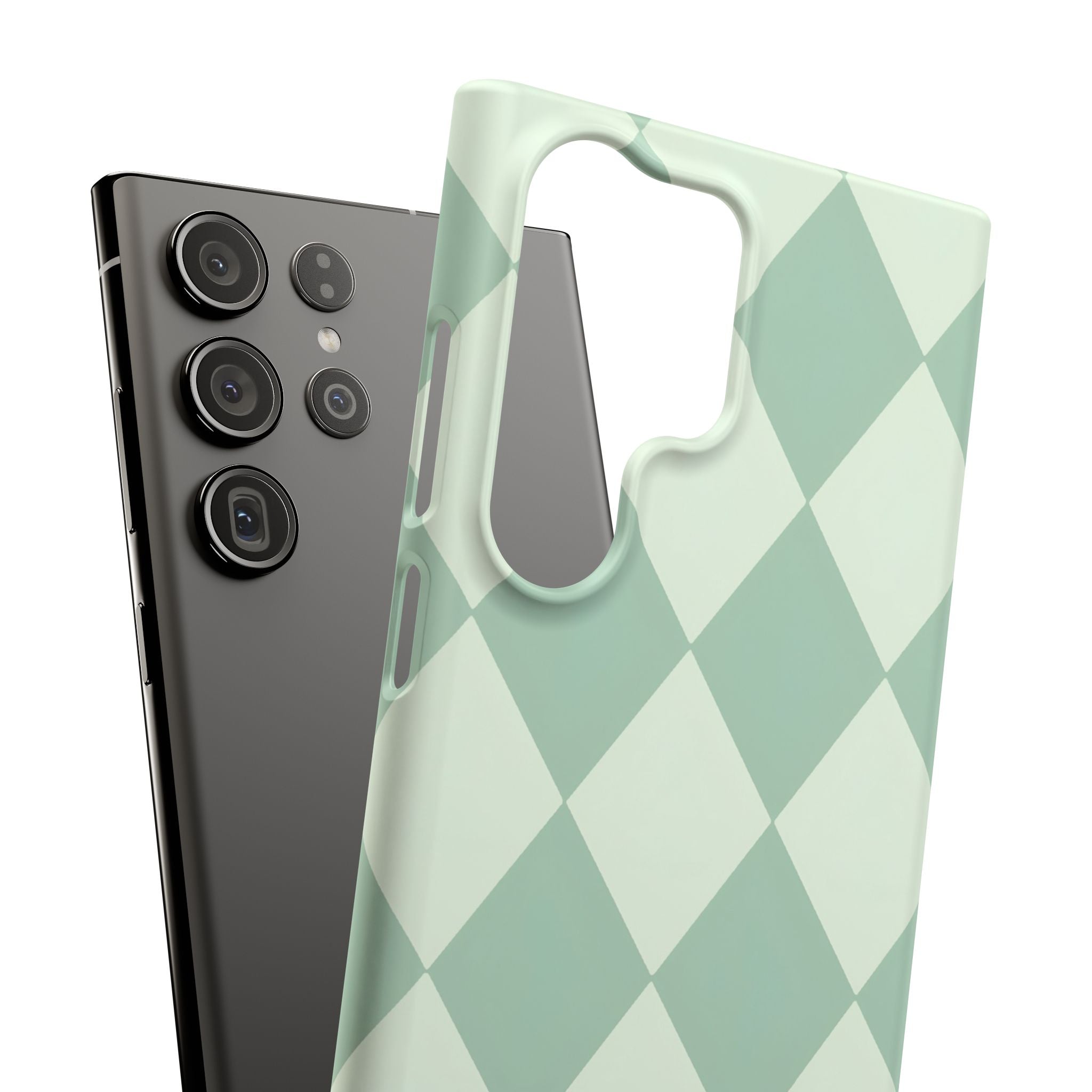 Mint Argyle Snap Phone Case