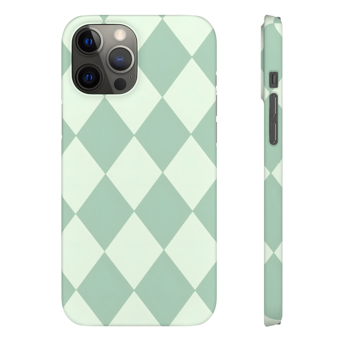 Mint Argyle Snap Phone Case