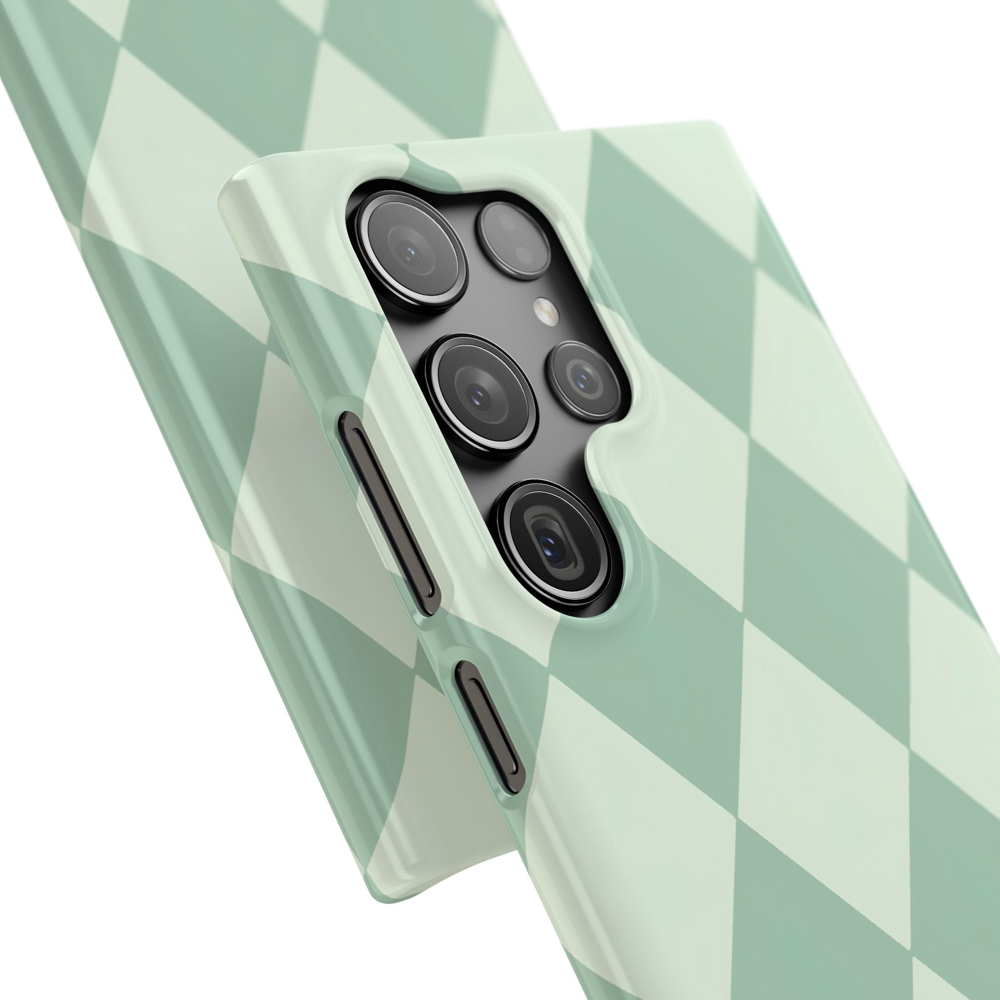 Mint Argyle Snap Phone Case