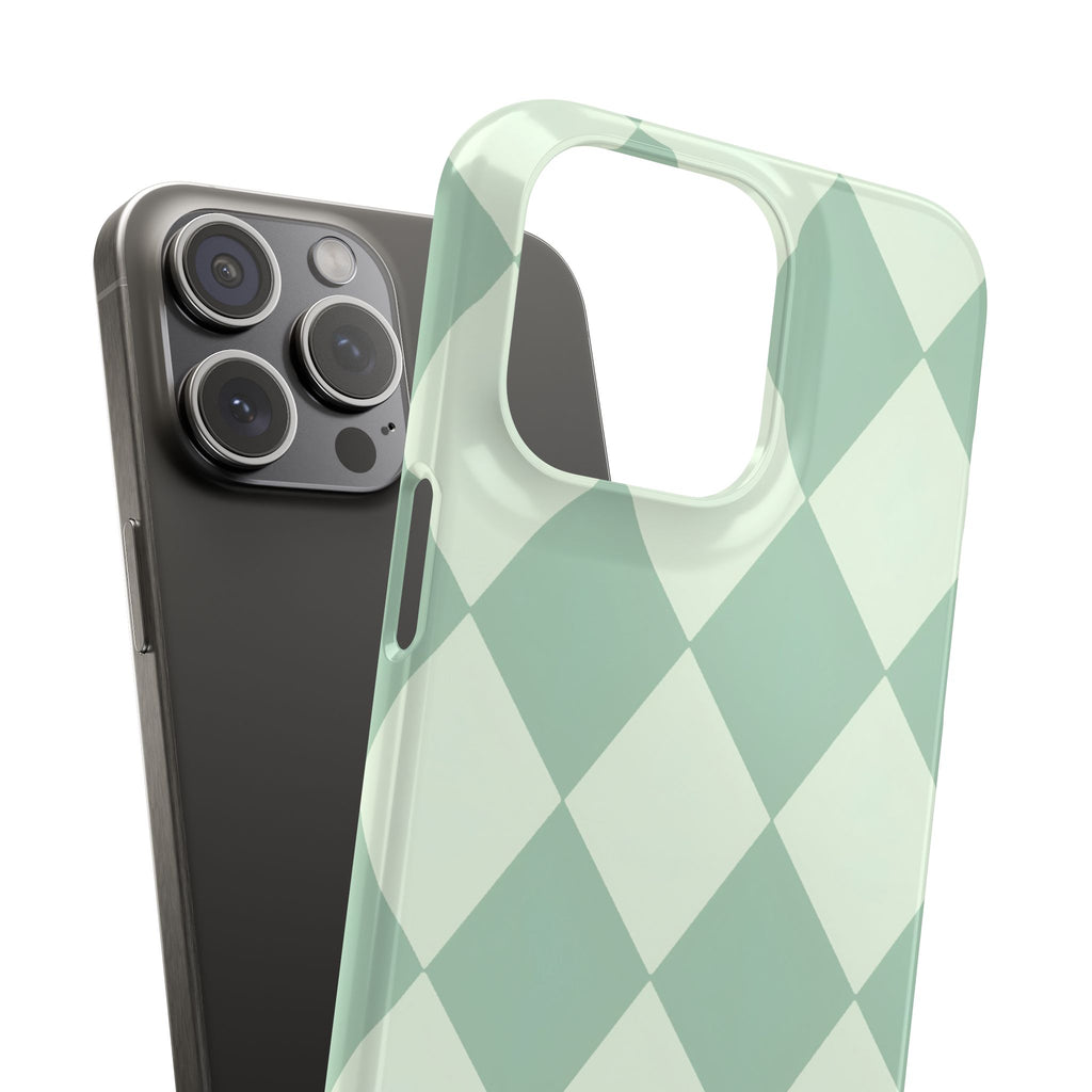 Mint Argyle Snap Phone Case