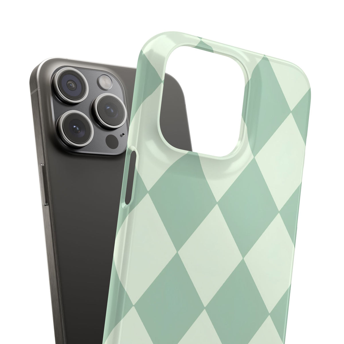 Mint Argyle Snap Phone Case