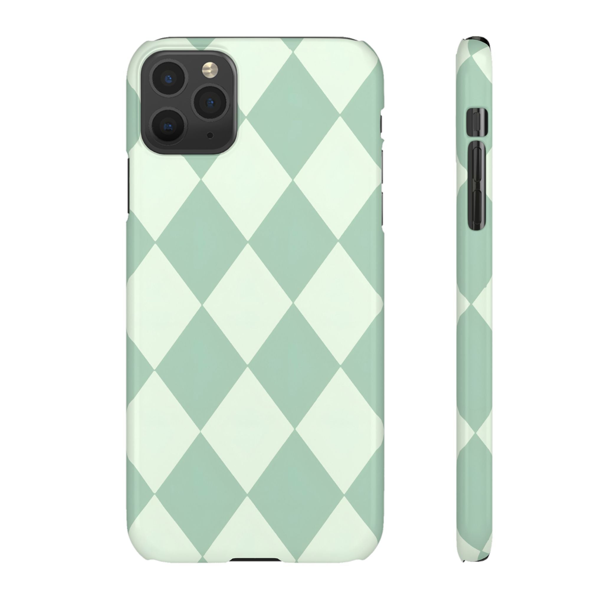 Mint Argyle Snap Phone Case