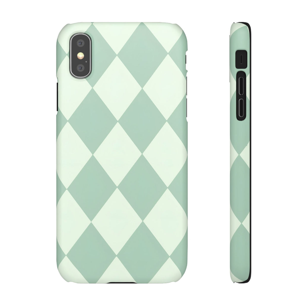 Mint Argyle Snap Phone Case