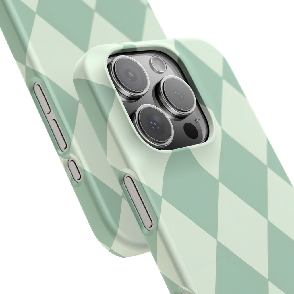 Mint Argyle Snap Phone Case
