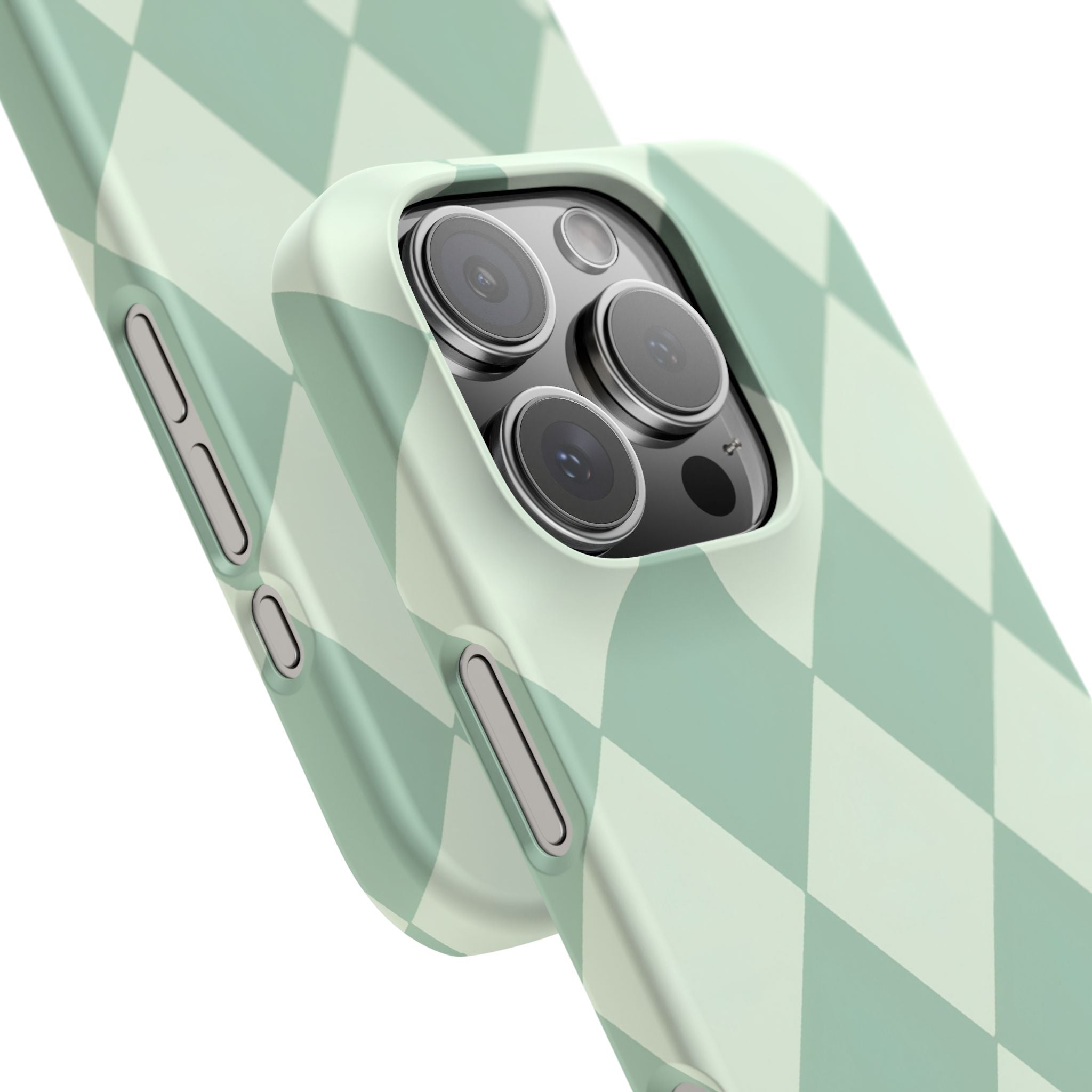 Mint Argyle Snap Phone Case