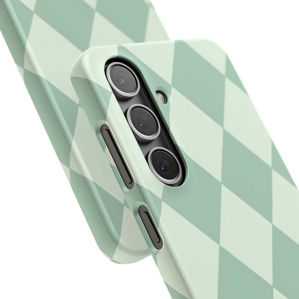 Mint Argyle Snap Phone Case