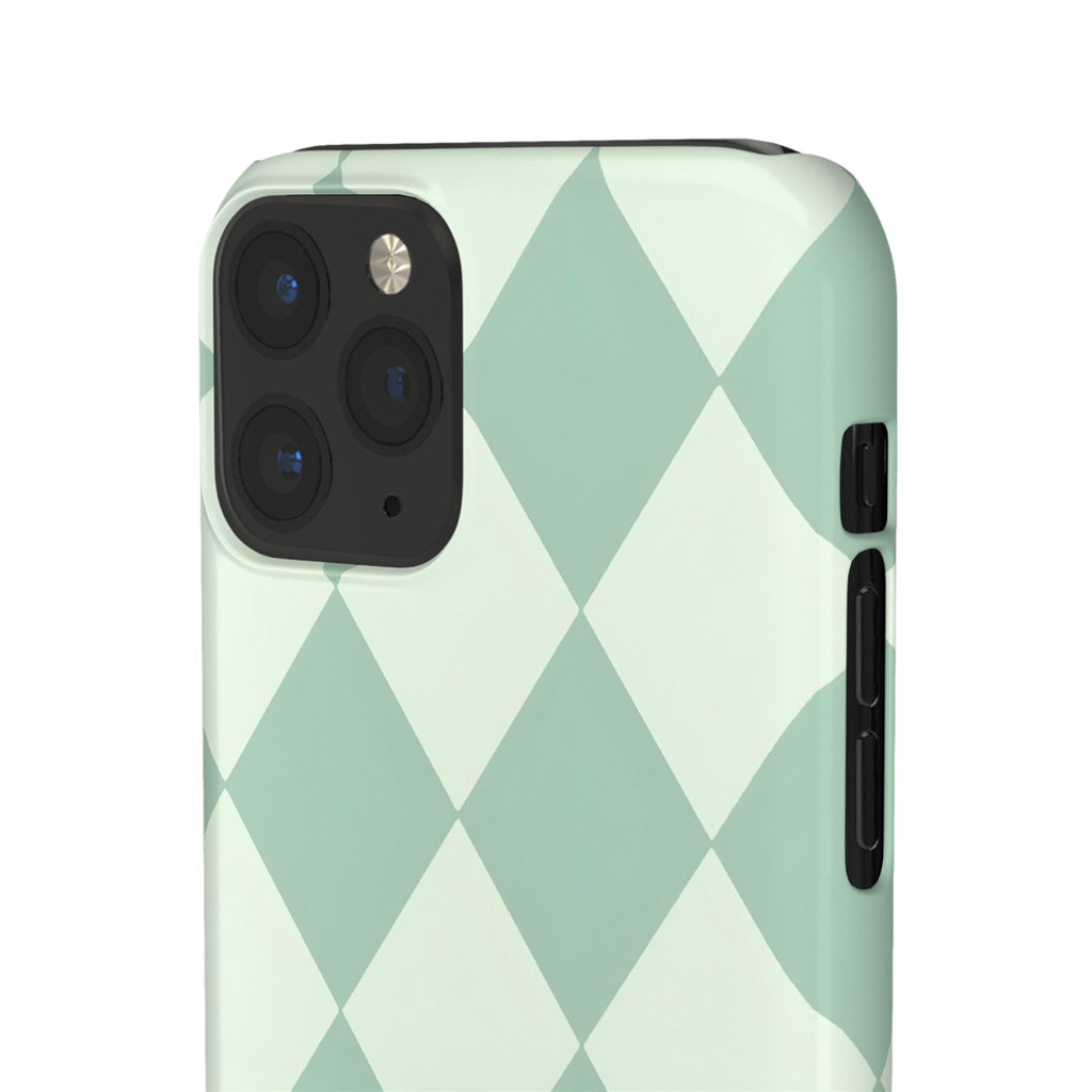 Mint Argyle Snap Phone Case