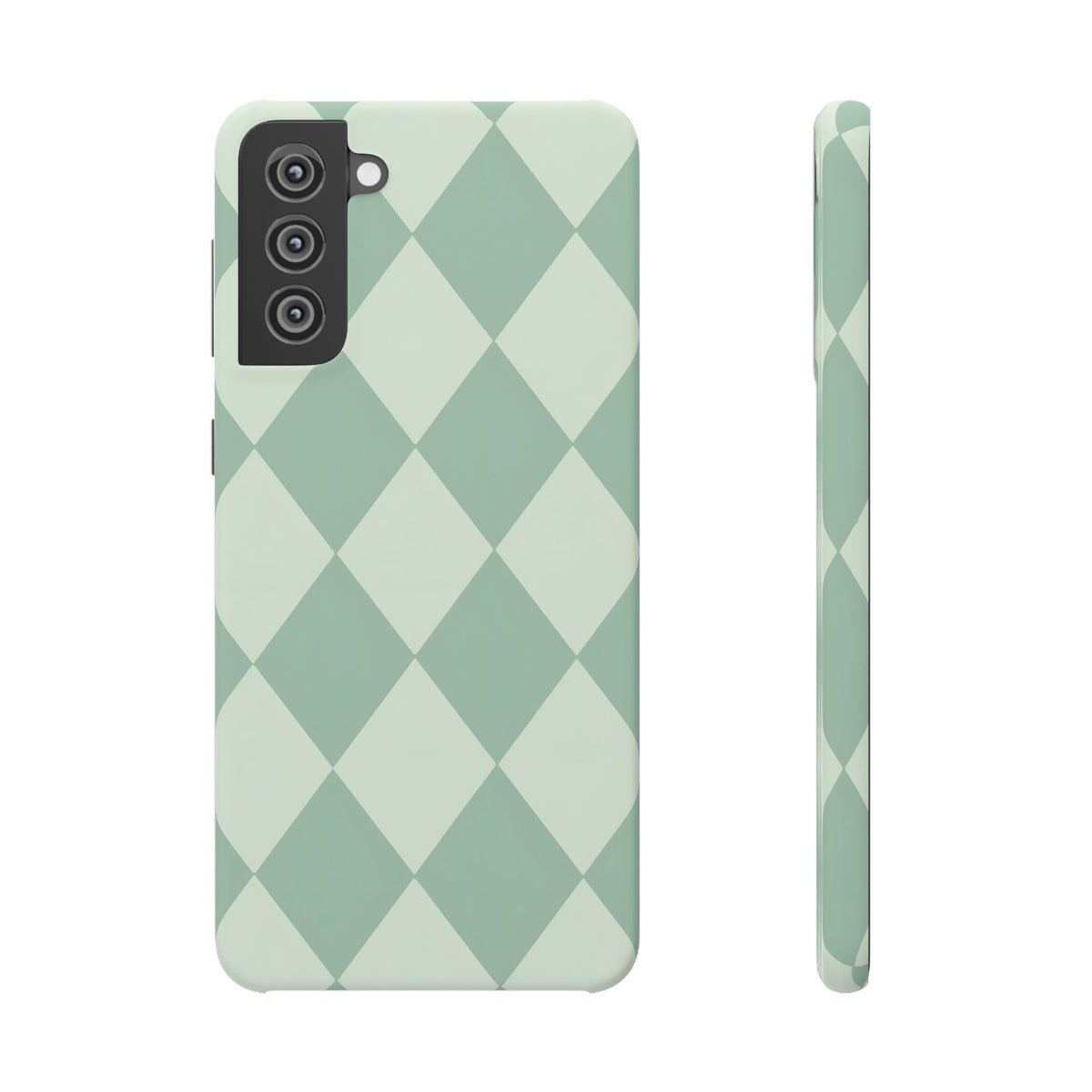 Mint Argyle Snap Phone Case