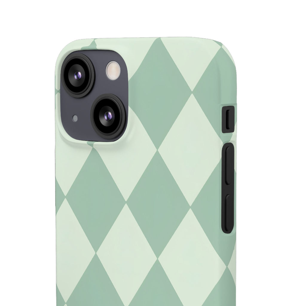 Mint Argyle Snap Phone Case