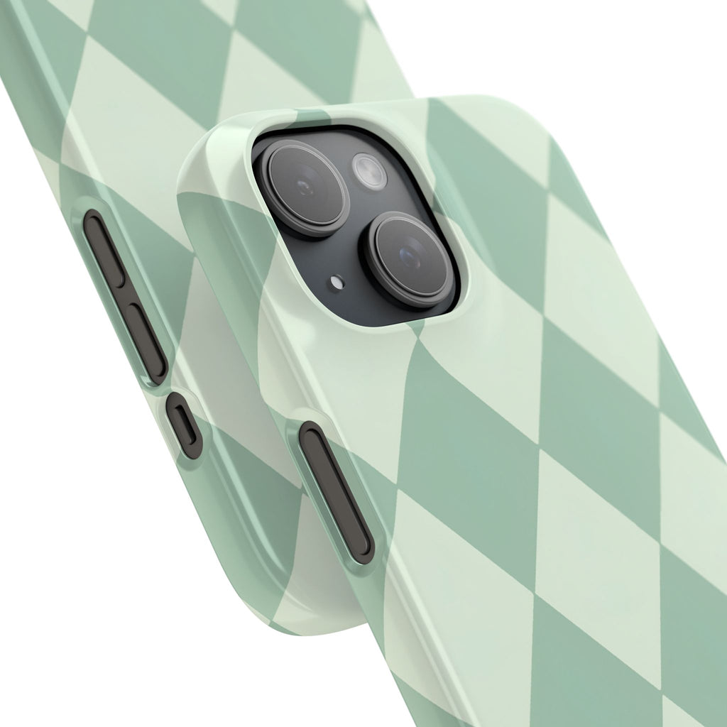 Mint Argyle Snap Phone Case