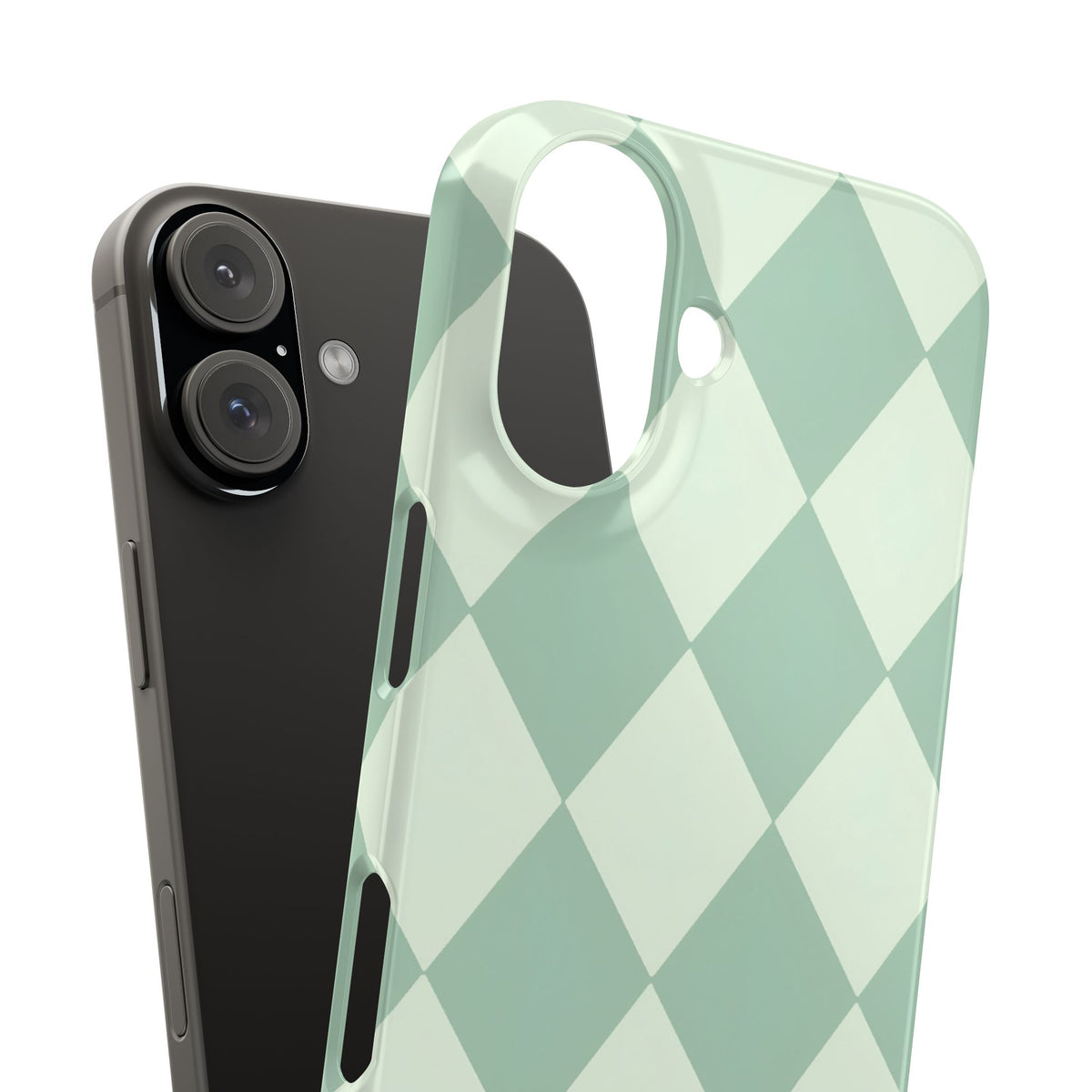 Mint Argyle Snap Phone Case