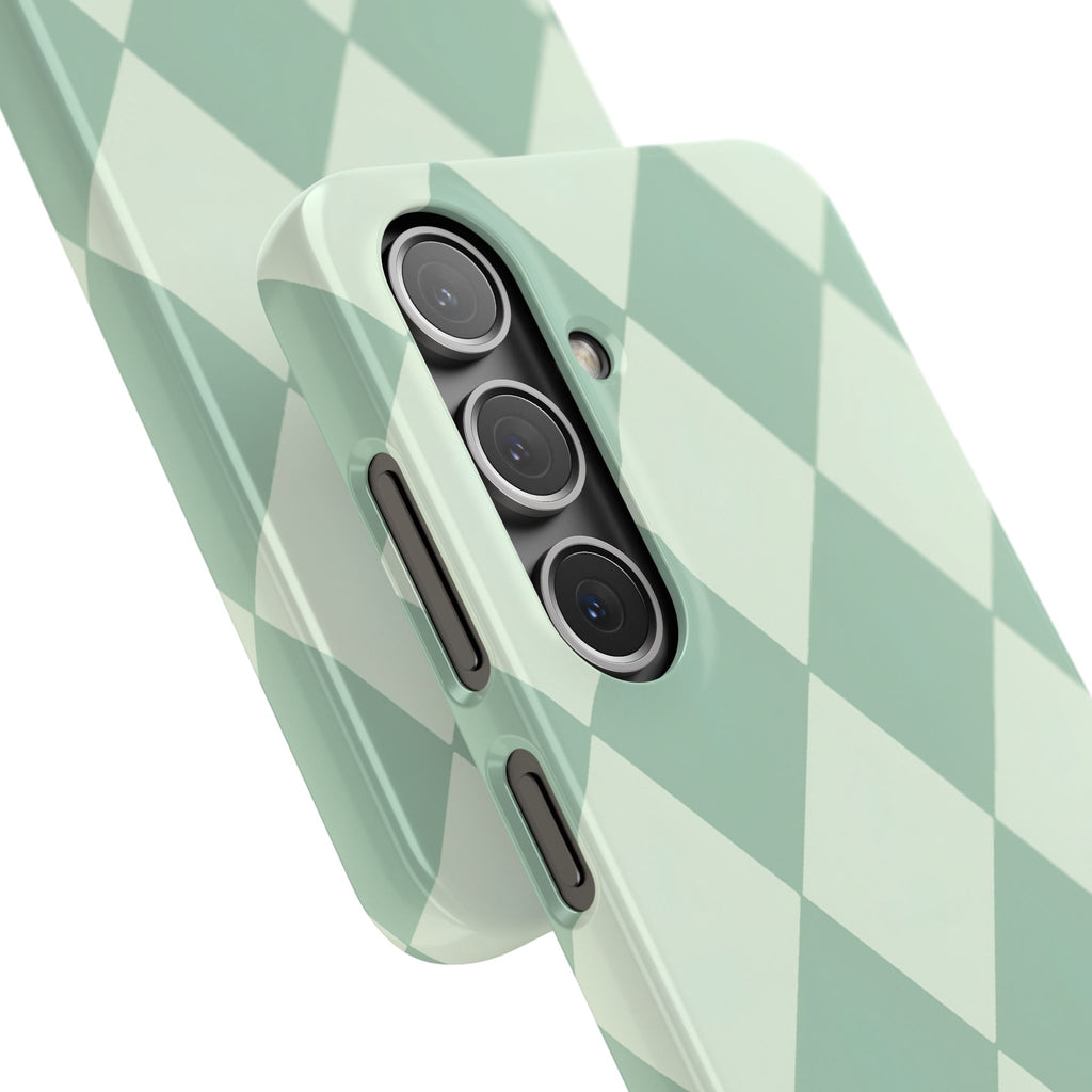 Mint Argyle Snap Phone Case