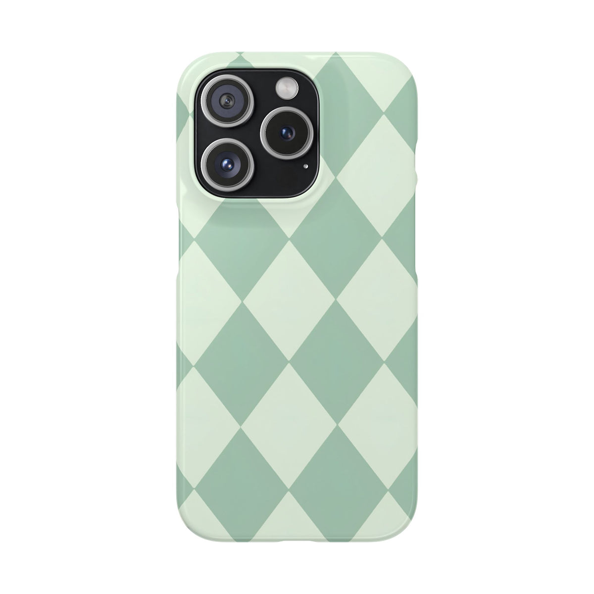 Mint Argyle Snap Phone Case