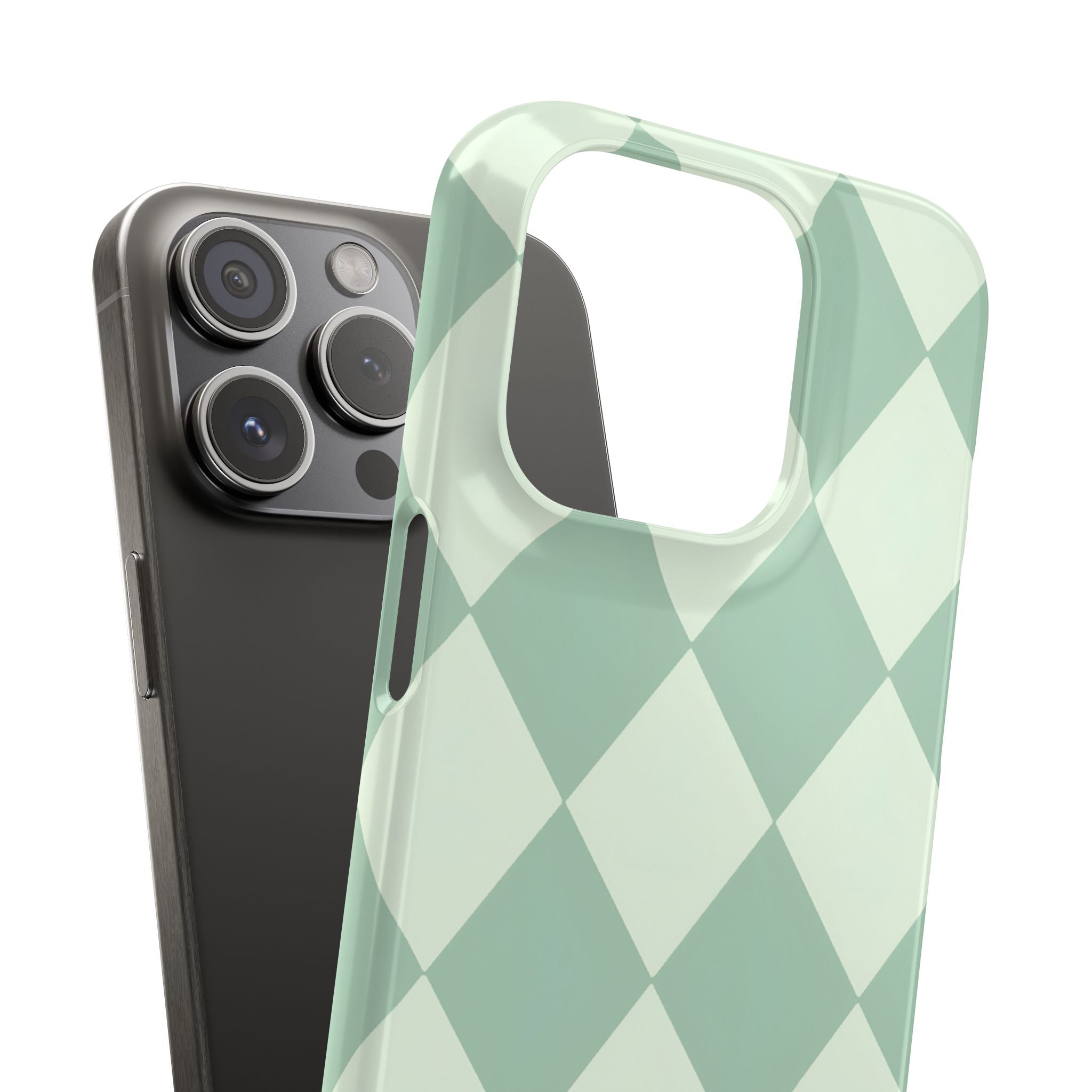 Mint Argyle Snap Phone Case