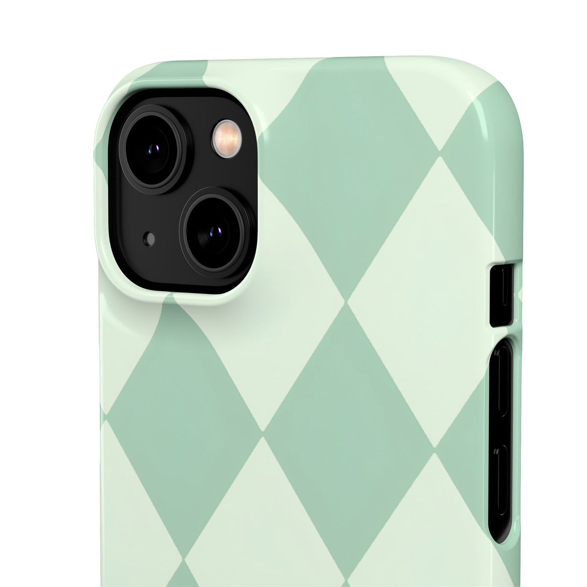 Mint Argyle Snap Phone Case