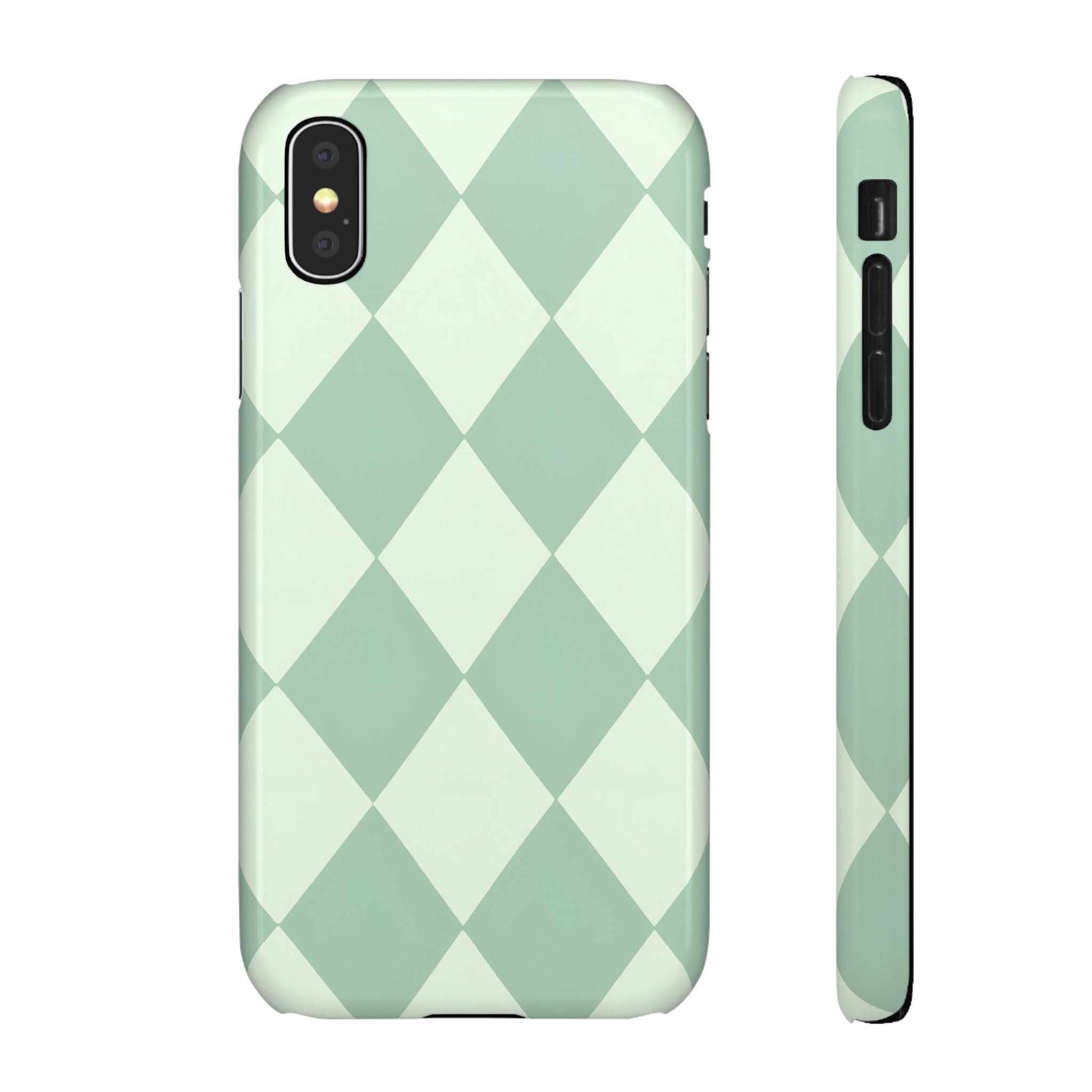 Mint Argyle Snap Phone Case