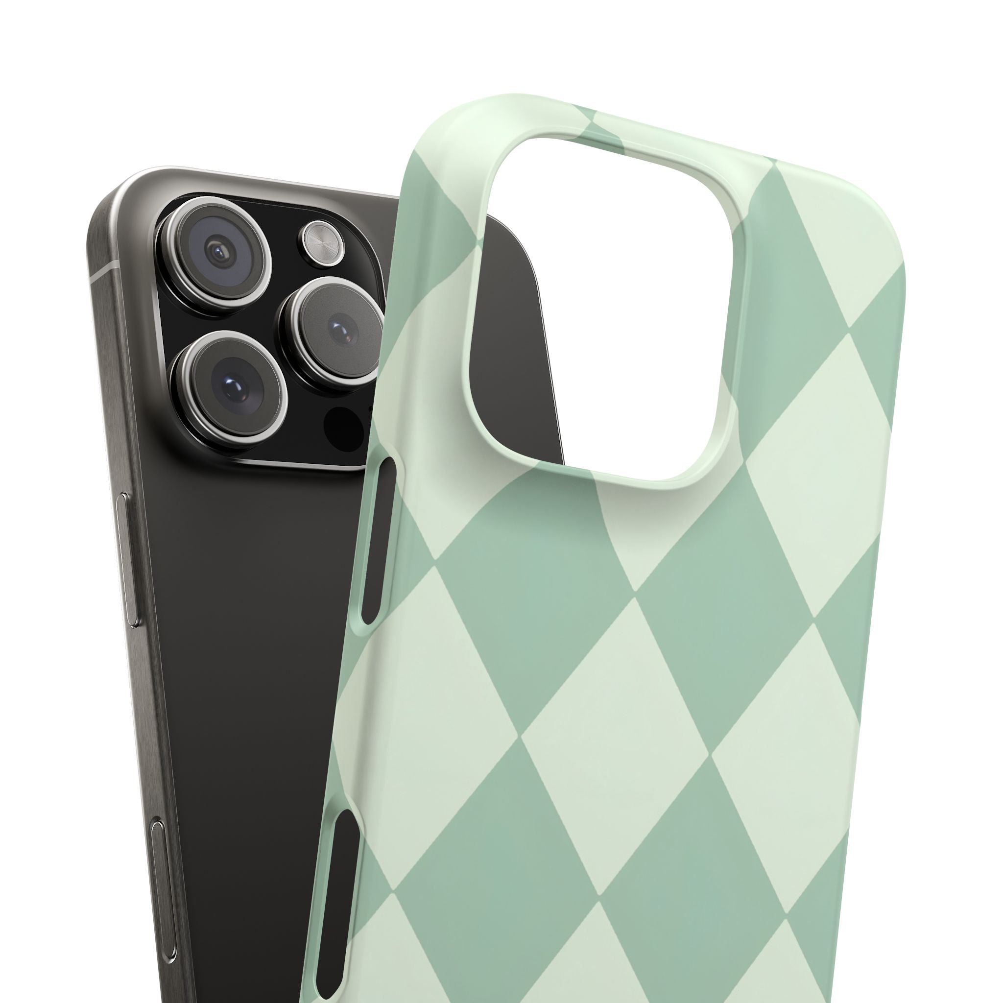 Mint Argyle Snap Phone Case